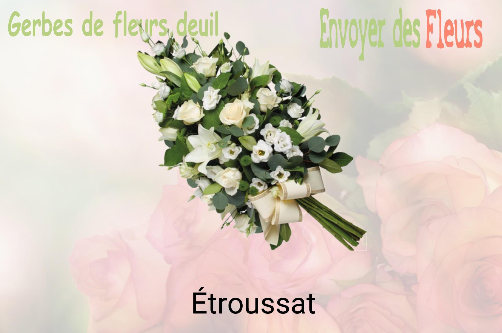 Gerbe de fleurs de deuil livrée à Étroussat